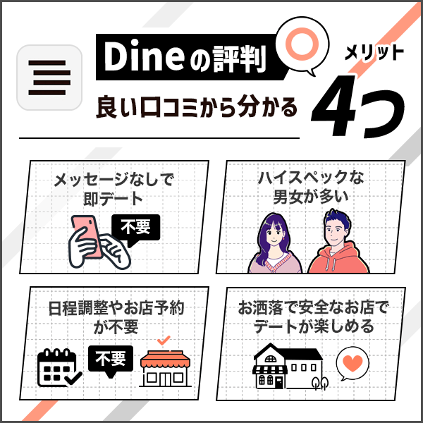 Dine（ダイン）の評判！良い口コミから分かる4つのメリット