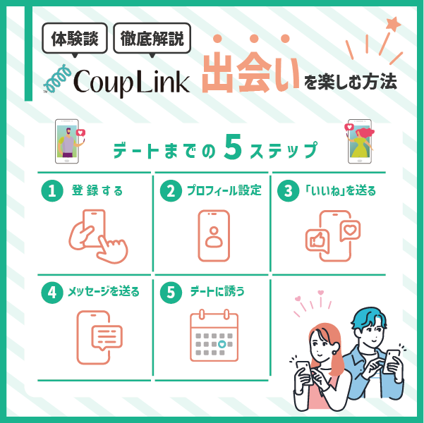 カップリンクで出会いを楽しむ方法｜デートまでの5ステップを徹底解説【体験談】