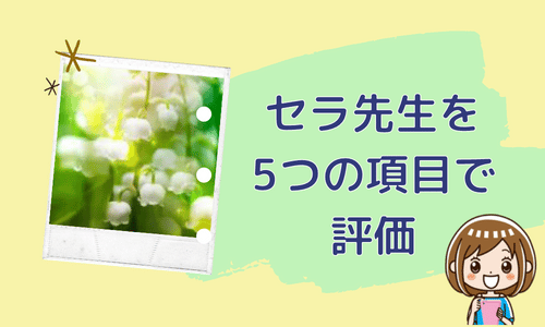 セラ先生を5つの項目で評価