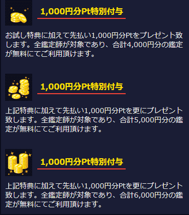 電話占いウィル 2回目以降の特典