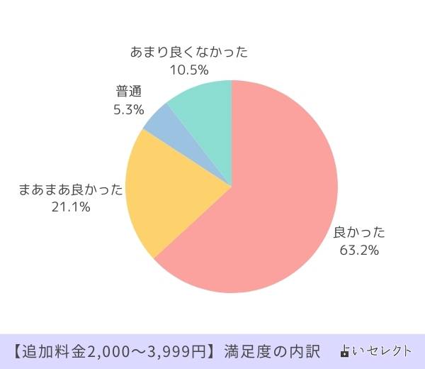 追加料金2,000～3,999円 満足度の内訳